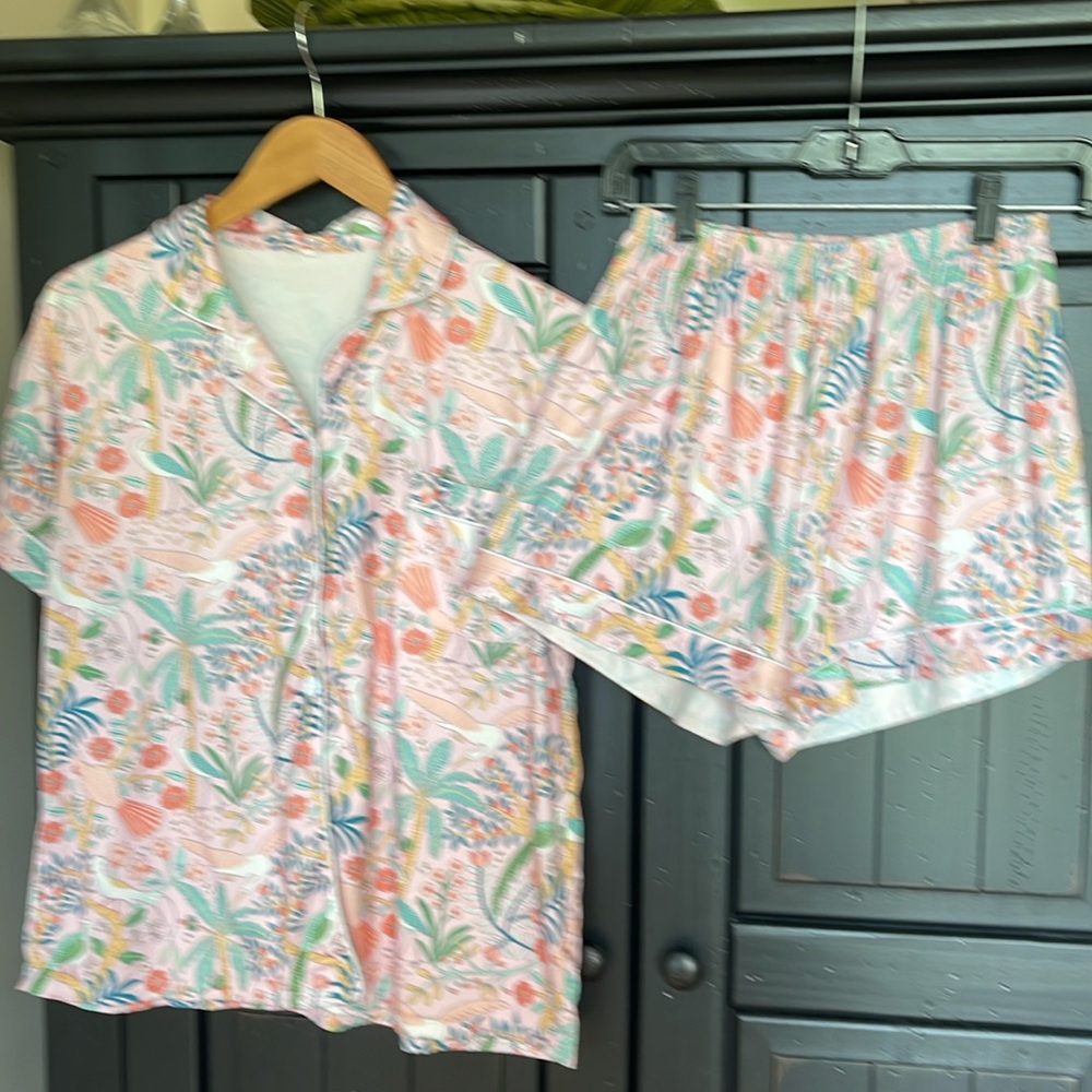 Tropical print Pj’s fits size small
